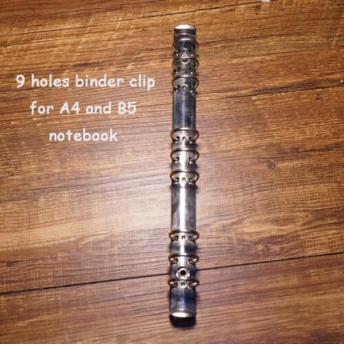 9 holes Metal spiral binder clip stainless steel A4 adn B5 binder file folder clip ring binder clip iron clip travler notetbook