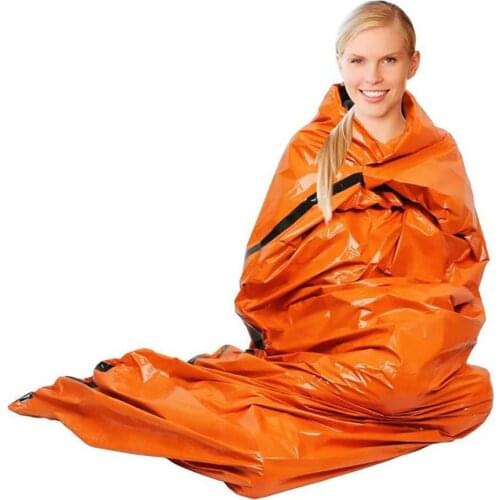 Outdoor FirstAid Emergency Blanket Emergency Sleeping Bag Insulation Reflective Orange Aluminized Film Waterproof Rescue Blanket