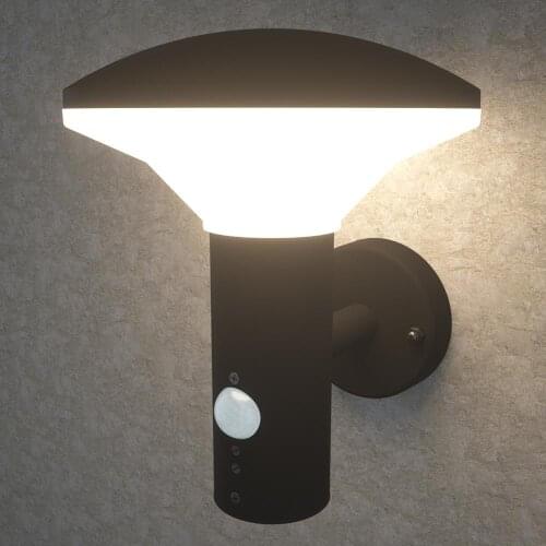 NBHANYUAN Lighting® LED Outside Lights Mains Powered with Motion Sensor Outdoor Wall Light PIR Black