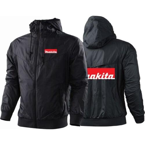 Makita Logo 2021 New Customize Zipper Jackets Print Sport Coats Mans Men Harajuku Windbreaker Hooded Five colors Hoodies