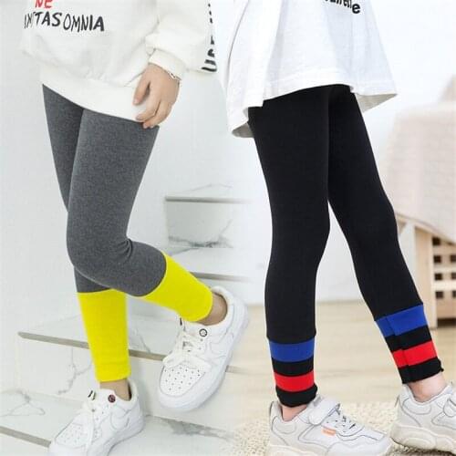 New Winter Girls Leggings Thickening Warm Pants Childrens Long Trousers Kids Cartoon Skinny Clothing Legging Girl 4-9 Years