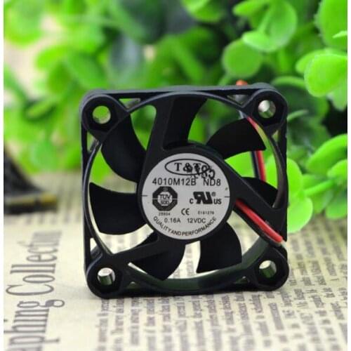Original T&T 4010 4CM 4010M12B ND8 12V 0.16A 2 wire double ball fan