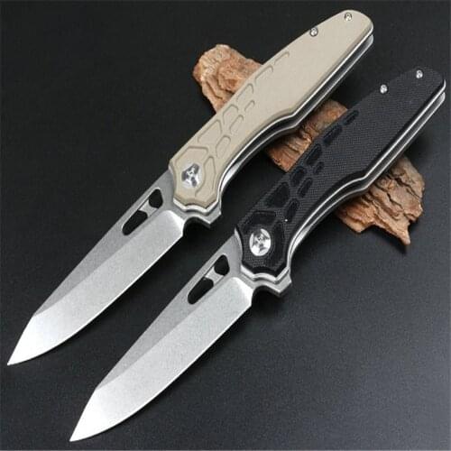 H010 bearing quick opening folding cutter (two colors) G10 handle High Hardness Tactical Survival Knives Hunting Camping tool