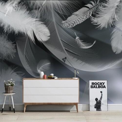 Custom Photo Wallpaper 3D Beautiful White Feathers Murals Modern Simple Living Room Bedroom Home Decor Papel De Parede Wallpaper