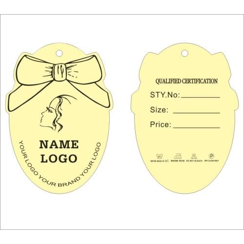 Custom print Youe logo name on specia shape hang tags, brand ,free design for you,clothes label ,Mini custom 1000pcs YX5