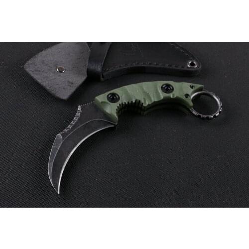 Stri Karambit Claw D2 Blade G10 Handle Camping Hunting Tool Portable Self-defense Survival EDC Fixed Blade Knife