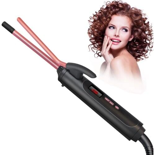 Professional 9mm 26mm Hair Curler Curling Iron Hair Waver Pear Flower Cone Ceramic Curling Wand Corrugation Hair Crimper LCD