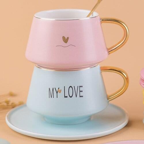 Simplicity Modern Nordic Cup Saucer Bone China Creative Handmade Tea Cups Reusable Ceramic Coffee Bardak Drinkware EK50BD