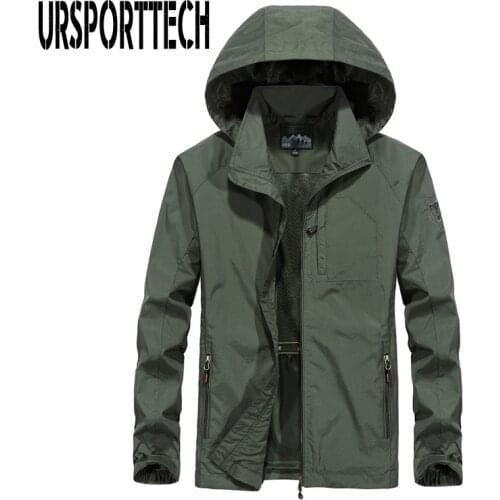 Plus Size M-6XL Autumn Thin Jacket Men Casual Hooded Overcoat Army Windbreaker Jackets Mens Waterproof Breathable Outwear Jacket