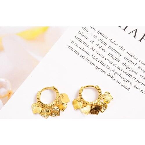 Bangrui Heart Earring For Girls/Ladies Birthday Gift Trendy Gold Color Engagement /Wedding Bands Promise Earring