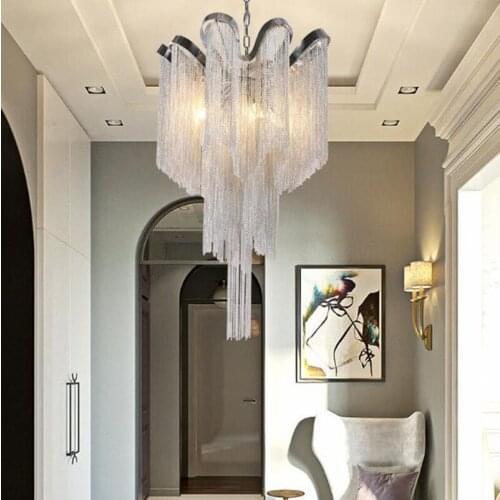Modern Aluminum Chandelier lights Luxury Aluminum Chains G9 Base Indoor Hanging lamp For Bar Dining Room