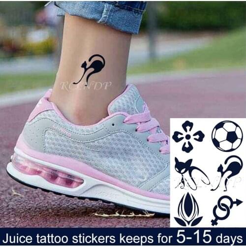 Waterproof Temporary Juice Tattoo Sticker Cat Fox Football Gender Design Flash Tatoo Fake Tatto Body Art for Men Women
