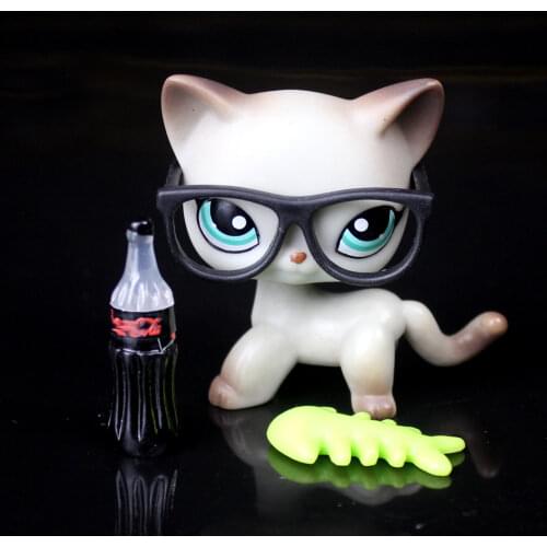 YASMINE Pet Shop White Gray Cat Kitty Glasses Accessories lps #391