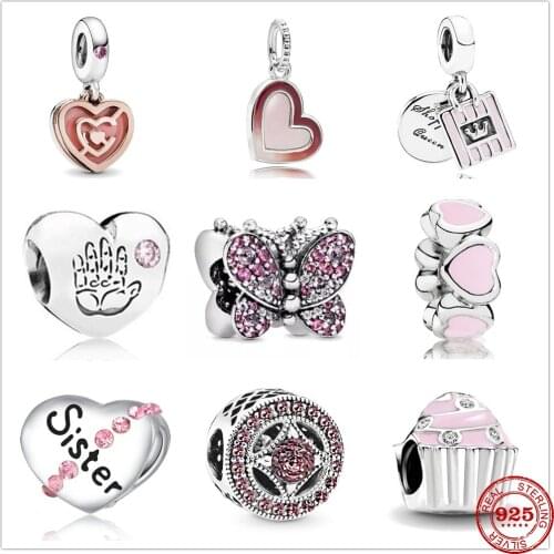 New Original 925 Silver Bracelets Loves Heart Charm Bead fit Pandora charms silver 925 beads bracelet for Women Jewelry Making