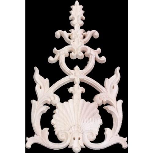 1X Rubber Wood Carved Applique Vintage Furniture Craft Decor