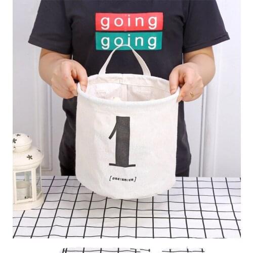 1PC Figure Storage Box Cotton Linen Sundries Storage Barrels Foldable Storage Baskets Toys Organizer Boxes Home Decor OK 0445