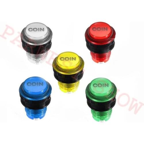 10pcs Coin LED Push Button/32mm illuminated Push Button/Small Round LED Arcade Buttons for DIY Arcade Kit Parts