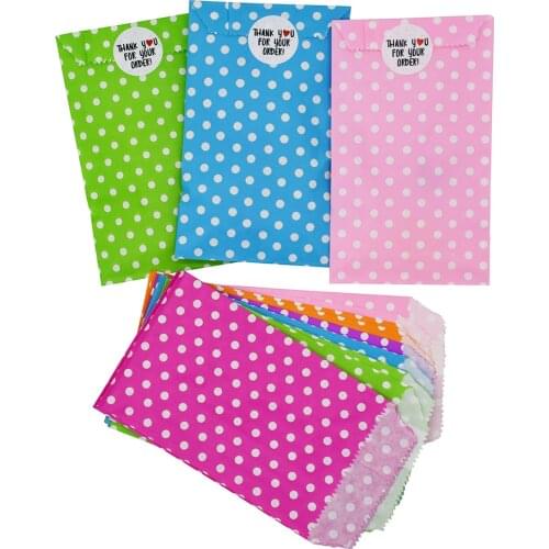 10pcs Favor Candy Gift Bags Flat Kraft Party Favor Paper Bags Chevron Striped Dots Paper Craft Bag for Wedding Party Supplies