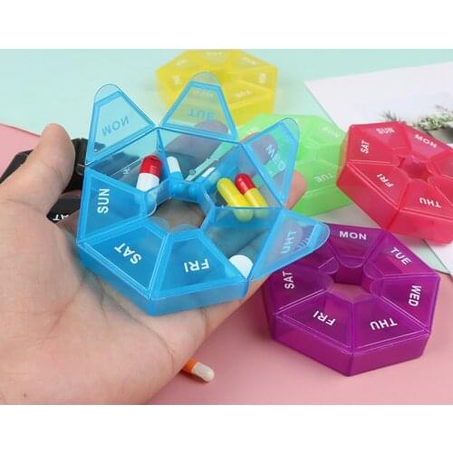 1Pc Pill Case Plastic 7 Days Tablet Candy Box Portable Storage Tablet Holder Travel Organizer Pill Dispenser Container