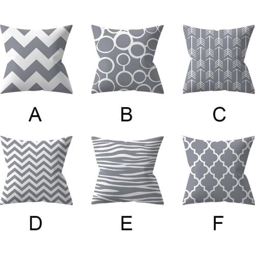 2pcs Living Room Modern Simple Zipper Sofa Bed Geometric Pattern Car Decorative Cushion Cover 45x45cm Pillow Case