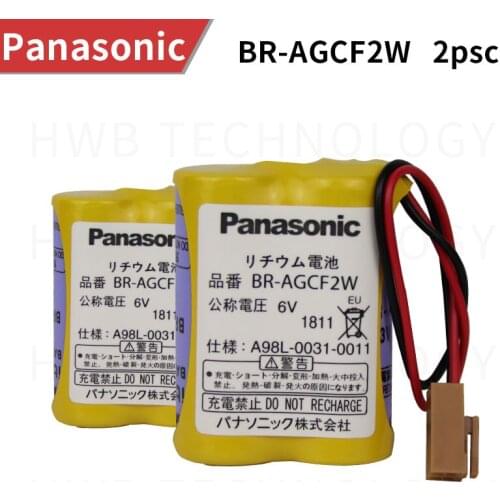 2Pieces/lot pushout 100% Original New Battery For Panasonic BR-AGCF2W With Plug 6V PLC FANUC Lithium battery