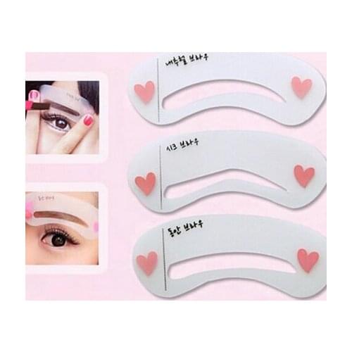 3Pcs/Set Reusable Eyebrow Stencils DIY Drawing Guide Styling Shaping Card Brow Template Make Up Tools Hot Eyebrow Trimmer