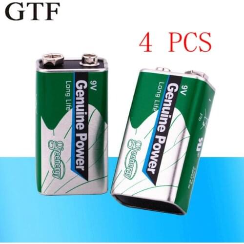 4pcs Super Duty 9V 6F22 Battery Dry Zn/MnO2 Battery for Digital Camera Remote Control Toy Smoke Alarm Microphone instrument CELL