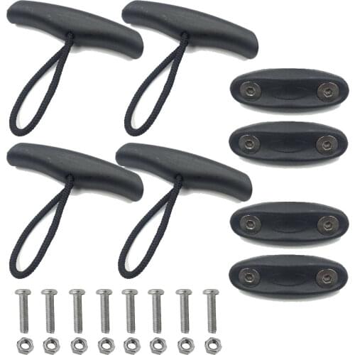 4 pack Kayak Canoe Carry Handle Pull Handle T-Handle with Cord and Pad Eyes