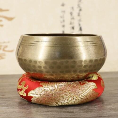 5 Sizes Yoga Tibetan Singing Bowl Mat Hand Hammered Yoga Singing Meditation Bowl Mat Buddhism Gift Home Decorative Crafts