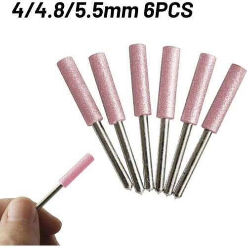 6pcs 46mm Chain Saw Grinding Head Diamond 4.0/4.8/5.5/mm 1/8 Inch Shank For 1/4" Pitch And 3/8"(LP) /.325"/3/8" Pitch Chainsaws