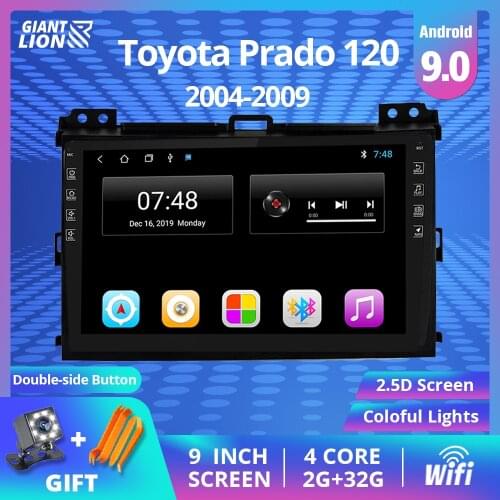 9inch IPS 2.5D Android 9.0 RAM 2G ROM 32G Car Radio Multimedia For Toyota Prado 120 2004-2009 Car Autoradio Navigation GPS DVD