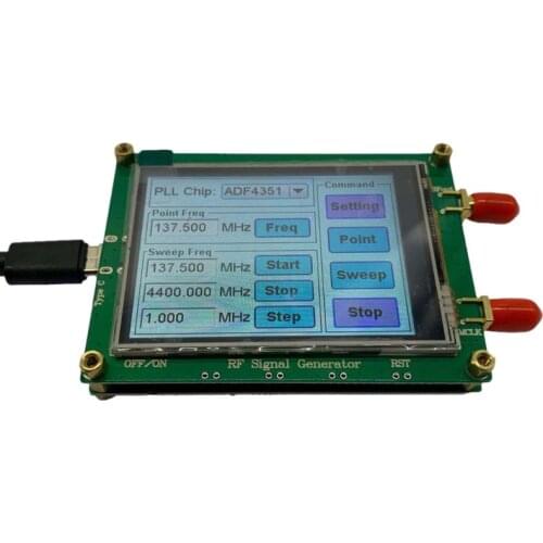 ADF4351 RF Signal Source Generator Wave Point Frequency Sweep Contact Screen LCD