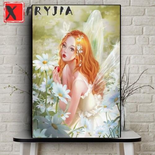 Diamond Painting The fairy who stole wild fruits among the white chrysanthemum bushes Rhinestones Diamond Embroidery Home Decor