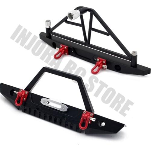 RC Car Metal Front Rear Bumper with Led Lights for 1/10 Axial SCX10 & SCX10II 90046 90047