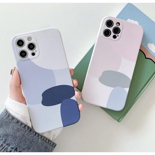 LACK Watercolor Oil painting Case for iphone 11 12Pro Max XS Max XR XS 7 8Plus 12 mini Matte Graffiti Soft INS Case Back cover