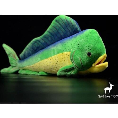 Kids Toys Plush Pompano Dolphin Doll Real Life Stuffed Animals Coryphaena Argyrurus Model Child Birhday Gifts Store