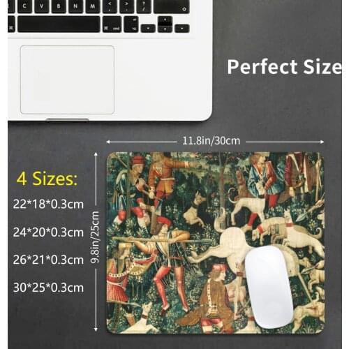 Unicorn Defends Itself / Dogs And Other Animals , Green Floral Mouse Pad DIY Print Fantasy Unicorn Magic
