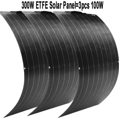 Flexible Solar Panel 100W 200W 300W Anti Fire Anti Corrosion 32pcs 125mm*125mm Solar Cell For 12V 24V Home Kit Battery Charge