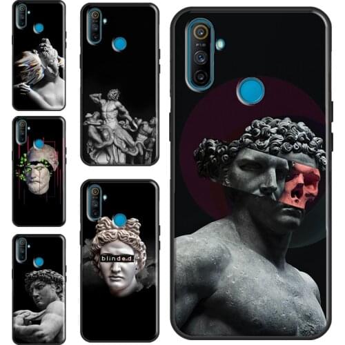 Greek Aesthetics Plaster statue Cover For OnePlus 9R 8T Nord 7 8 9 Pro Case For Realme 8 Pro 6 7 Q3 C3 C11 C21 C15 GT Neo