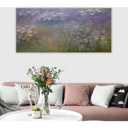 Canvas Oil Painting Claude Monet"Water Lilies1914"Wall Aesthetic Western Art Decor Poster Home Room Interior Decoration