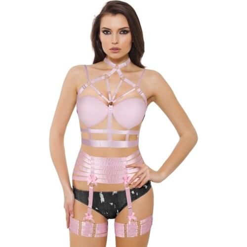 Cage Bra Full Body Harness Bondage For Women Lingerie Set Fashion Sexy Punk Goth Dance Festival Rave Wear Garters Suspender Belt