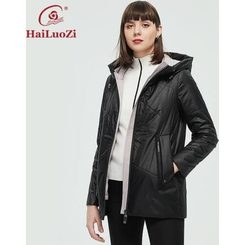 HaiLuoZi 2021 Spring Autumn Jackets Short Casual Parka Fashion Classic Plus Size Ladies Jackets Thin Cotton Warm Women Coat 38