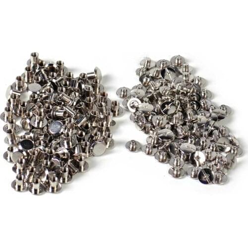 LETAOSK High Quality 100x Solid Binding Screw Stud Button Nail Rivets Leather Craft Belt Bag Wallet Photo Album