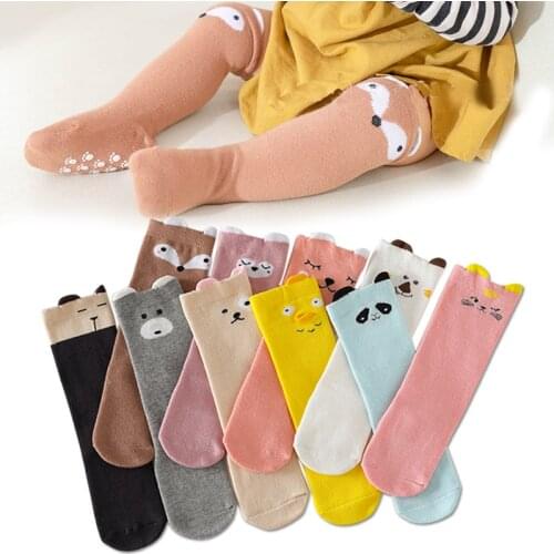Lovely Unisex Autumn Baby Socks Catoon Animal Infantil Meias Anti-slip Sox Baby Girl Boy Knee High Sock Baby Long Toddler Sokken