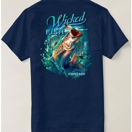 Fashion Striped Bass T-Shirt Fishing Summer Cotton Short Sleeve O-Neck Mens T Shirt New S-3XL