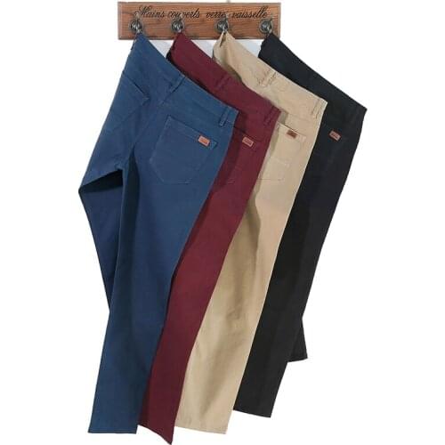 2021 Autumn Winter New Casual Pants Men Cotton Slim Fit Chinos Fashion Trousers Male Brand Clothing Plus Size 42 44 46