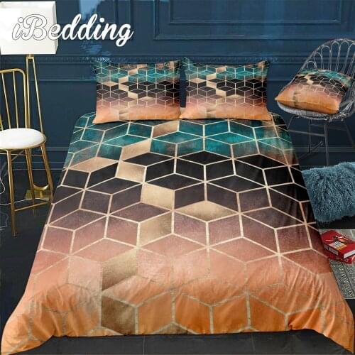 Ombre Dream Cubes Bedding Set For Bedroom Soft Bedspreads For Double Bed Home Duvet Cover Quality Quilt Cover+Pillowcasex2