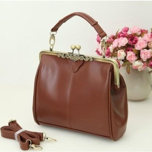2020 new womens bag PU leather solid color shoulder bag soft leather retro bag wild handbag crossbody bag