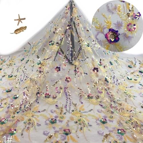 New Womens Sequin Embroidery Color 3D Sequin Embroidery Fabric Clothing Accessories Lace Sewing