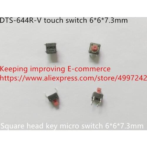 Original new 100% DIP DTS-644R-V touch switch 6*6*7.3mm square head key micro switch